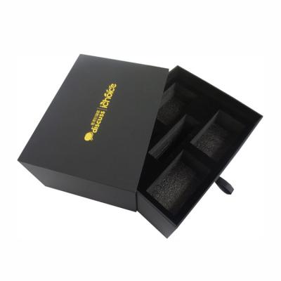 China Wholesale Custom Product Recyclable Packaging Jewelry Drawer Black Hard Cardboard Gift Box For Jewelry for sale