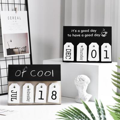 China New Design Customized Acrylic Table Calendar 2021 Desk Table Calendar Set Style Black Printing for sale