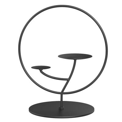 China New Arrival Fashion Geometric Design Table Decoration Pine Shape Iron Metal Wire Pillar Votive Candle Holders for sale