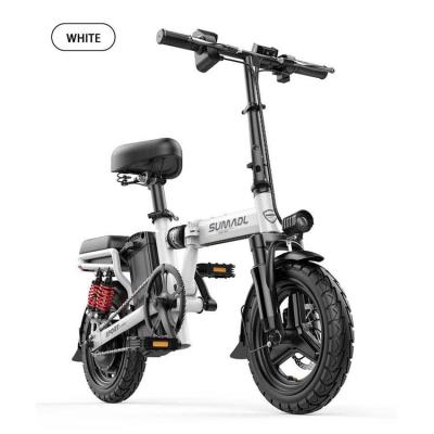 China Wholesale china carbon steel cheap price 48v 250w 8ah lithium battery 14 inch tire ebike electric bicycle folding city electric bike for sale