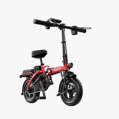 China Hot Selling Fashion Carbon Steel 14 Inch Smart Brushless Mini E-Bike Two Seat Folding Electric Bike 48v 250w 8a Mini for sale