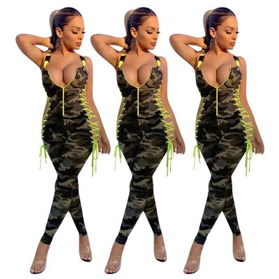 China Women's waterproof eopard-copy fashion overalls ladies lace up sportswear set fitness clothing women lady cloth set for sale