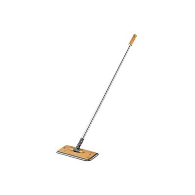 China Stocked Floor Cleaning Microfiber Mop With Bamboo Handle And Stainless Steel Rod for sale