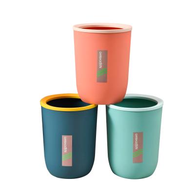 China Viable Round Hot Sale Design Trash Can Household Plastic Waste Bin Waste Bin Without Lid for sale