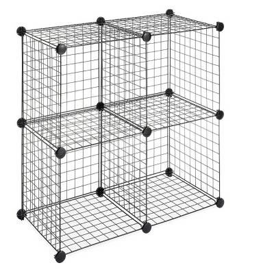 China Modular Shelving and Modern White Cube Grid Foldable Wire Cloth Storage for sale