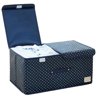 China Modern Oxford Cloth Foldable Clothes Box Waterproof Clothing Toy Storage Boxes With Double Covers for sale