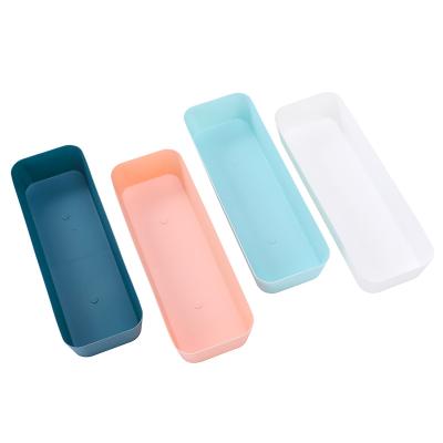 China Crate modern small household tableware kitchen storage box INS rectangular plastic table cosmetic simple storage box for sale