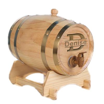 China High Quality Beer 2 Liters Handcrafted Using American Oak Whiskey Beer Wine Aging Wooden Barrel For Wine for sale