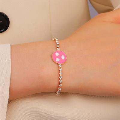 China 2021 New Hip Hop Simple Punk Zircon Tennis Face Bracelet Chain Bracelet For Women for sale