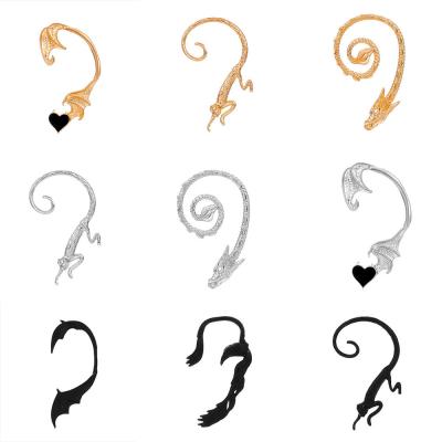 China FASHIONABLE Silver Plated Animal Metal Wings Ear Clips Without Punching For Women Ear Cuff Clip Earrings Wedding Jewelry for sale