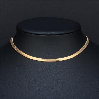 China 3mm Width Romantic Women's New Arrival Gold Color Flat Necklace Vintage Chain Necklace For Women Jewelry for sale