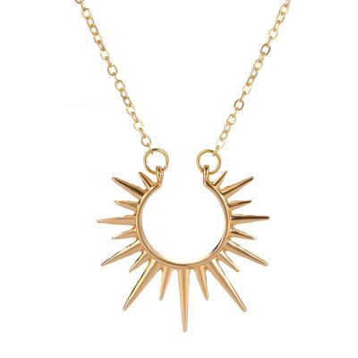 China New Sun Flower Metal Jewelry Fashion Clavicle Open Chain Retro Necklace Romantic Creative Pendant For Women for sale