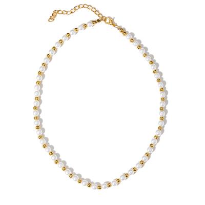 China Retro Romantic Freshwater Pearl Necklace Female Ins Style Simple Fresh Small Pearl Necklace Choker Clavicle Chain Necklaces For Women for sale