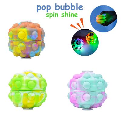 China Playing 2022 new mini press bubble noise bubbles3D decompression toy luminous children play boy ball colorful bouncing ball other toys for sale