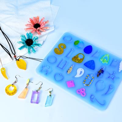 China Decorative Viable Eardrop Silicone Pendant Sets Mold Handmade Jewelry Tools Silicone Mold Making Crafts for sale