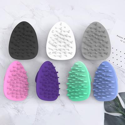 China Nondisposable Wholesale China Fashion Color Box Packaging Manual Silicone Scalp Massage Brush With Customizable Logo for sale