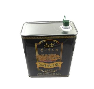 China Recyclable Wholesale Cans Food Grade Olive Oil Tinplate Can Rectangle 3L Tin Container for sale