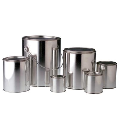 China Other Empty Round Paint Can Paint Tin Containers With Tight Triple Lid for sale