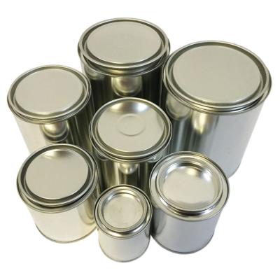 China Small Recycled Tin Can White Cylinder Container Metal Materials For Paint And Adhesive Used Candle Jars With Lids And Logo Printing for sale