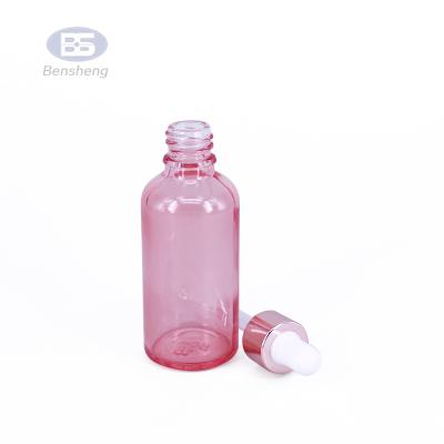 China Eco-friendly recyclable glass essential oil bottle rose gold eye dropper bottle 1oz for essential oil for sale