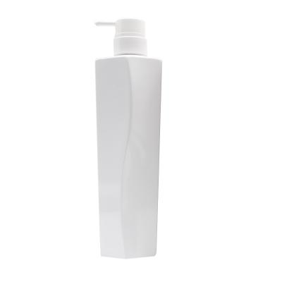 China PET Cosmetic Bottle With PP Press Pump Cap White 250ml 300ml 400ml 500ml 600ml 800ml PET Shampoo Bottle Top for sale