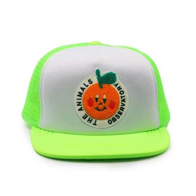 China Custom Embroidery Mesh Foam Trucker Hats Snapback COMMON Neon Foam Trucker Hat Color Chenille for sale