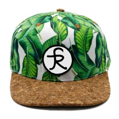 China COMMON Cork Brim Snap Back Caps Sublimation Printing Hawaii To Pattern Floral Puffed Embroidery Kids Snapback Hats for sale