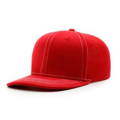 China JOINT Fashion Style Half Curved Brim Hats Red Color White Acrylic Snapback Hats Wholesale for sale