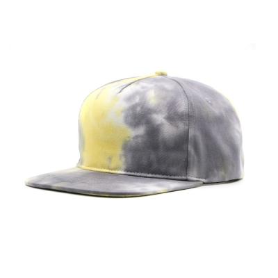 China Style 6 COMMON Panel Fashion Flat Brim Hip Hop Hats Custom Design Simple Tie Dye Snapback Hat for sale