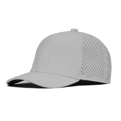 China breathable & Waterproof Custom Design 6 Panel Polyester Quick Dry Laser Holes Sports Hats Breathable Perforated Sports Hats for sale