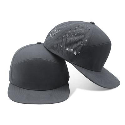 China breathable & Waterproof 7 Panel Breathable Laser Holes Sports Golf Hat Perforated Snapback Hats for sale