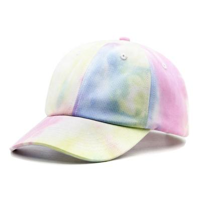 China COMMON Custom Design 6 Panel Twill Cotton Tie Dyed Unstructured Dad Hats Caps for sale