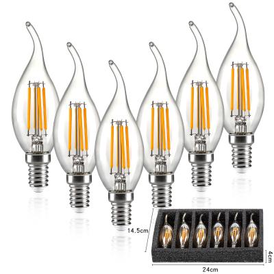 China High Quality 4W Warm White Dimmable Hotel String Lighting 6packs LED Replacement Filament Bulbs Vintage Edison Lamp for sale