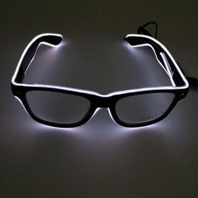 China Festival Decoration Bar Battery Operated Party Light Up Glasses Party Supplies EL Lead Glasses Halloween LED Flashing Glasses For Decoration for sale