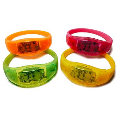 China Party Wholesales Remote Control LED Voice Control Bracelet Silicone LED Wristband Wristband For Party for sale