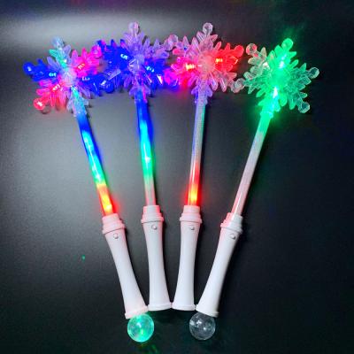 China ABS+PVC Shape Led Stick Kids Snowflake Led Snow Shape Stick Magic Flashing Stick For Christmas for sale