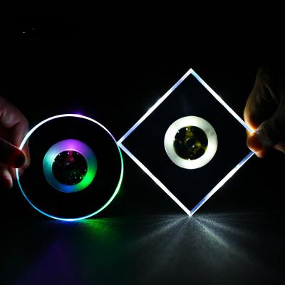 China Switch On Custom Logo Nightclub Almohadillas De Montana Led Cup Coaster Flashing Led Light Up Pads For Bottle for sale