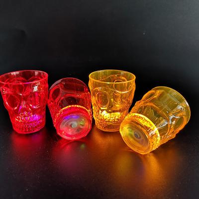 China Festival Decoration Halloween Barware Supplier Mini Shot Glass Tumbler Led Cup , Light Up Pulled Cups for sale