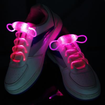 China Custom Plastic Replaceable LED Battery LED Bright Flashing Light Up Lace Up Light For Night Outdoor Sport for sale