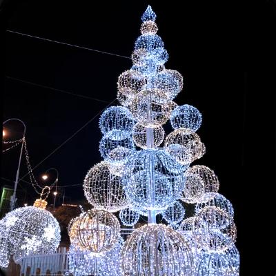 China New Coming Mall 2022 Warm White Color Led Giant Christmas Ball Tree For Holiday Shopping Mall Decoration for sale