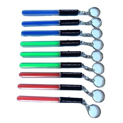 China Switch On Promotional Light Up Key Chain Acrylic Metal Glowing LED Star Wars Lightsaber Led Key Chain With Custom Logo for sale