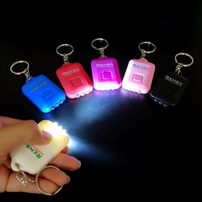 China Switch On Custom Hot Sales 3 LED Flashlight Solar Power Custom Logo Promotion Key Chain For Promotion for sale