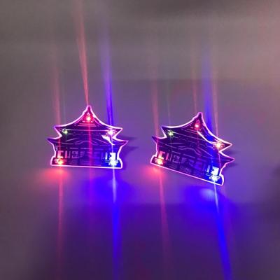 China Healthcare Institutes Factory Customized Design Badge Company logo pin badge promotion flashing gifts light up badge for gifts for sale