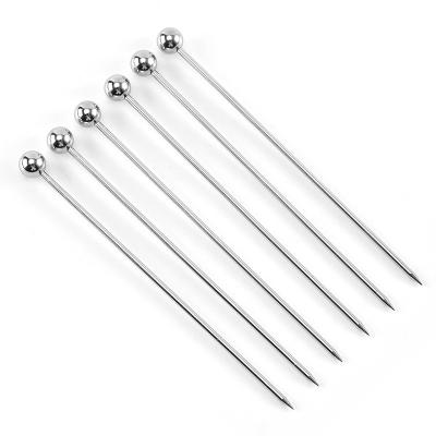 China Viable Wholesale Party Cocktail Stick Fruit Needle Stainless Steel Metal Martini Cocktail Selection for sale