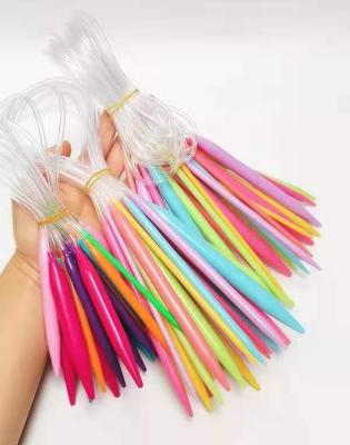 China 12PCS/set Wholesale Daily Knitting DIY Round ABS Plastic Circular Colorful Knitting Needles for sale