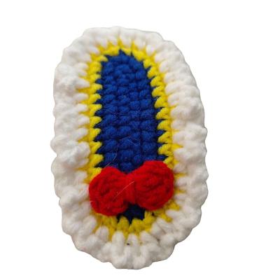 China Lovely handmade wool clips knitted BB hair girls wool crochet clips for kids for sale