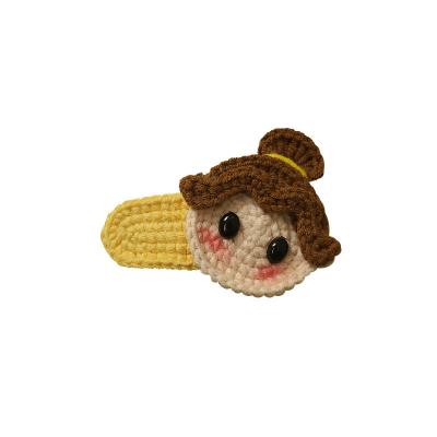 China Lovely cartoon princess handmade woolen policeman BB hair girls wool yarn crochet pinsDIYknitting clips for kids for sale