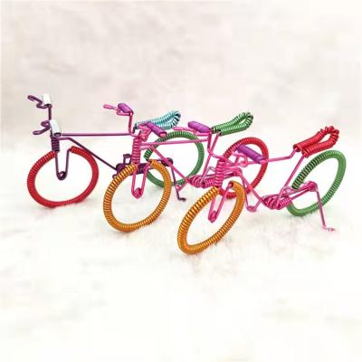 China China Handmade Colorful Aluminum Wire Handwork Metal Bicycle Bike Model For Kids Play for sale