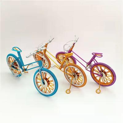 China China Handmade Colorful Aluminum Wire Travel Handwork Metal Bicycle Bike Model For Kids Play for sale