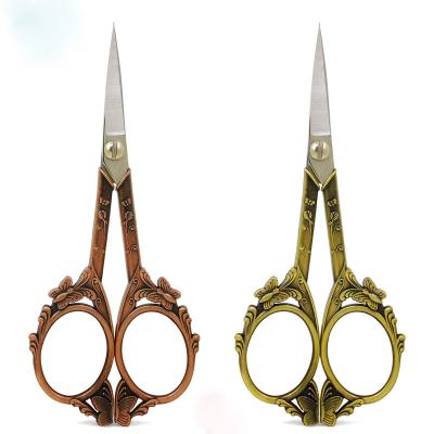 China Embroidery 2021 small scissors of new stainless steel retro butterfly style home DIY student handmade office for sale